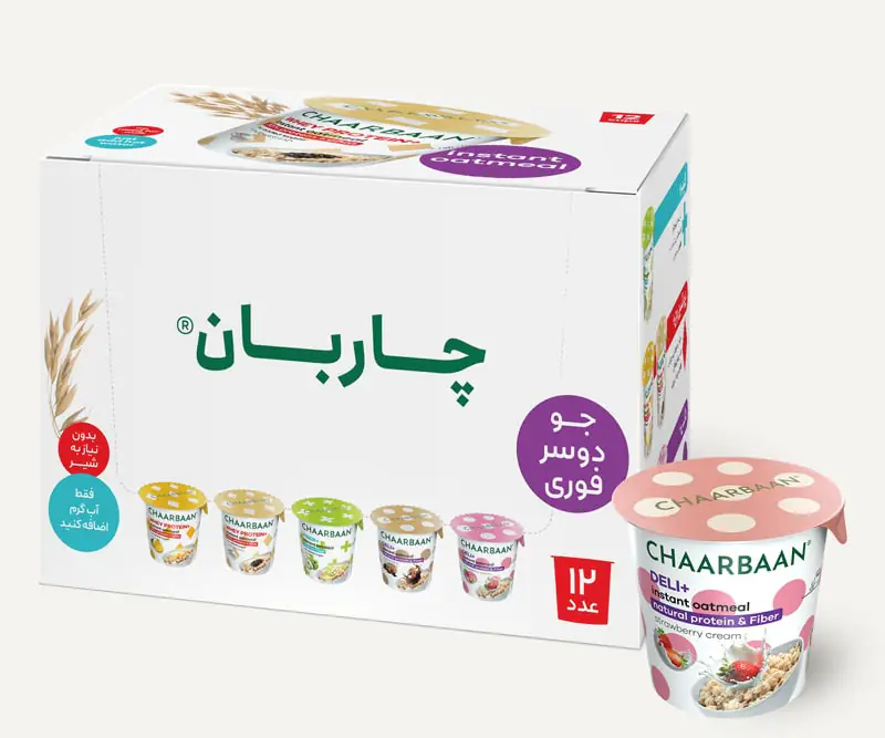 اوتمیل با طعم توت‌فرنگی خامه